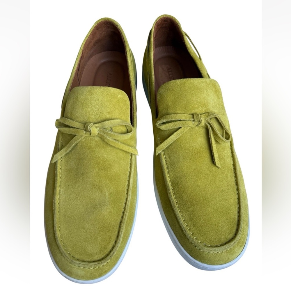 Allen Edmonds Santa Rosa Suede Leather Slip On Loafers Mens Sz 8.5D Citron - Picture 2 of 9